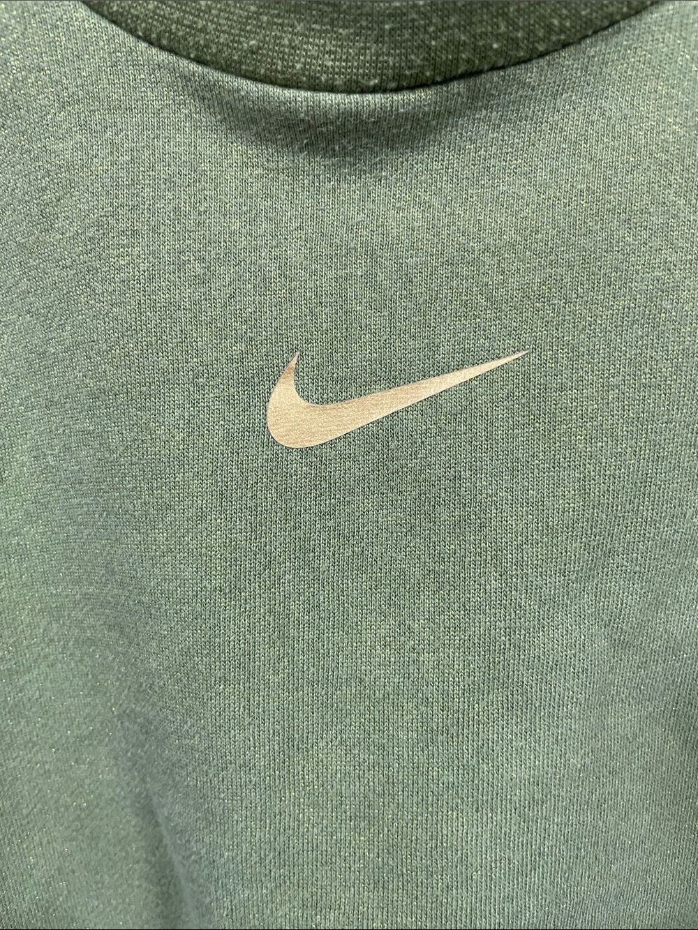 Nike Olive Green Crewneck with Yellow center Swoosh - Picture 3 of 5